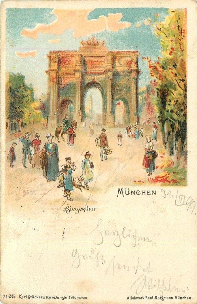 701-276-035 Munchen Siegesthor, Verzamelen, Ophalen of Verzenden, Voor 1920, Duitsland