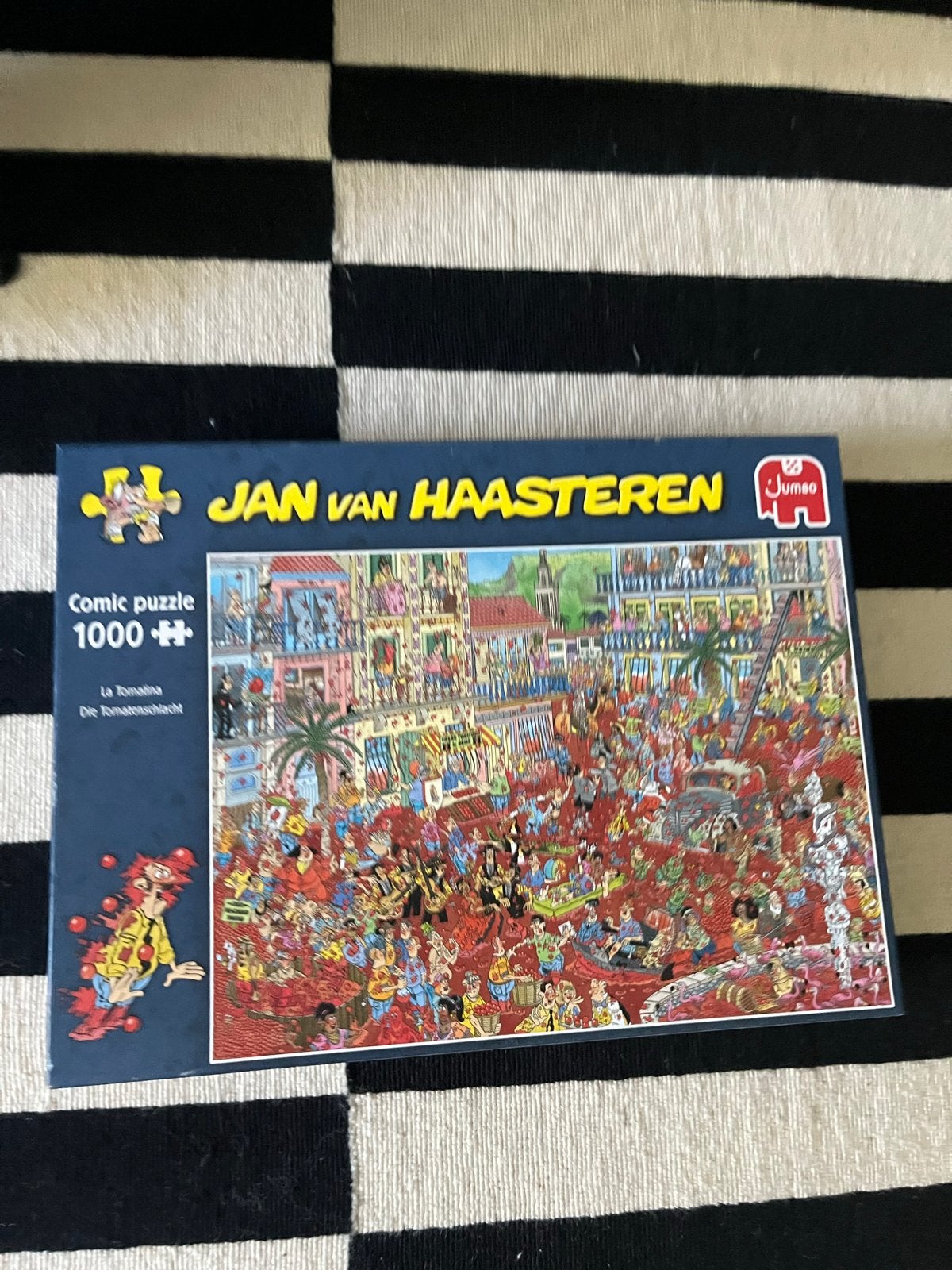 Jan van Haasteren La Tomatina 1000 stukjes puzzel, Ophalen of Verzenden, 500 t/m 1500 stukjes, Zo goed als nieuw, Legpuzzel