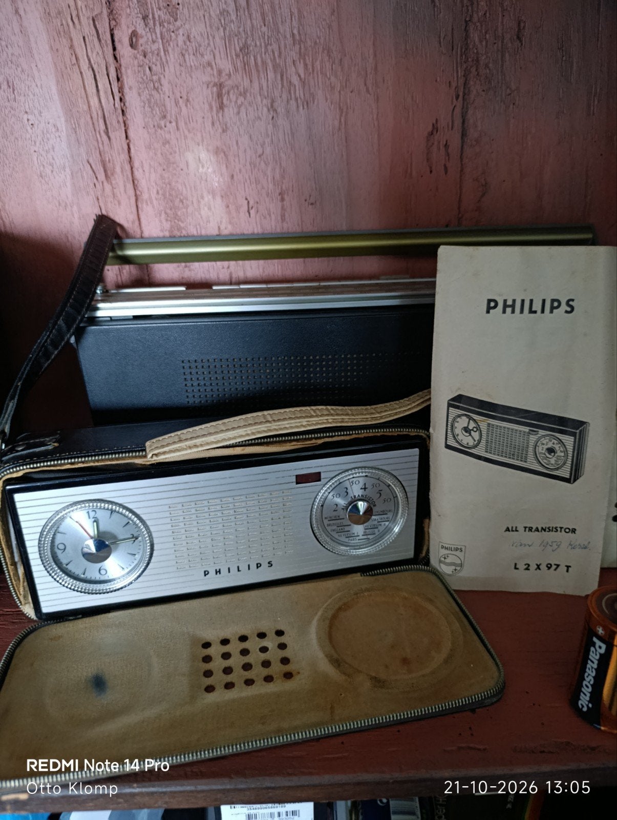 Zeldzame Philips transistor radio met etui, Ophalen of Verzenden, Gebruikt, Transistorradio