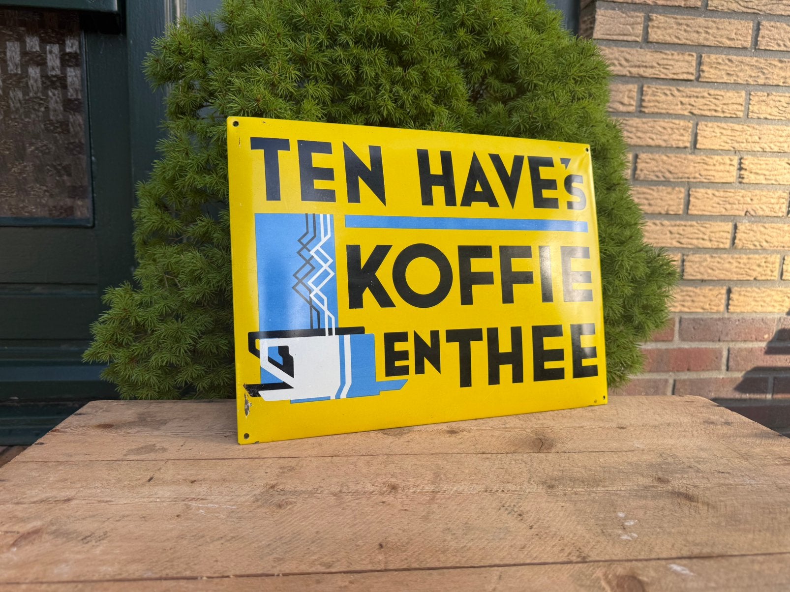 Oud blikken reclamebord ten have koffie en thee geen emaille, Verzamelen, Ophalen of Verzenden, Zo goed als nieuw, Reclamebord