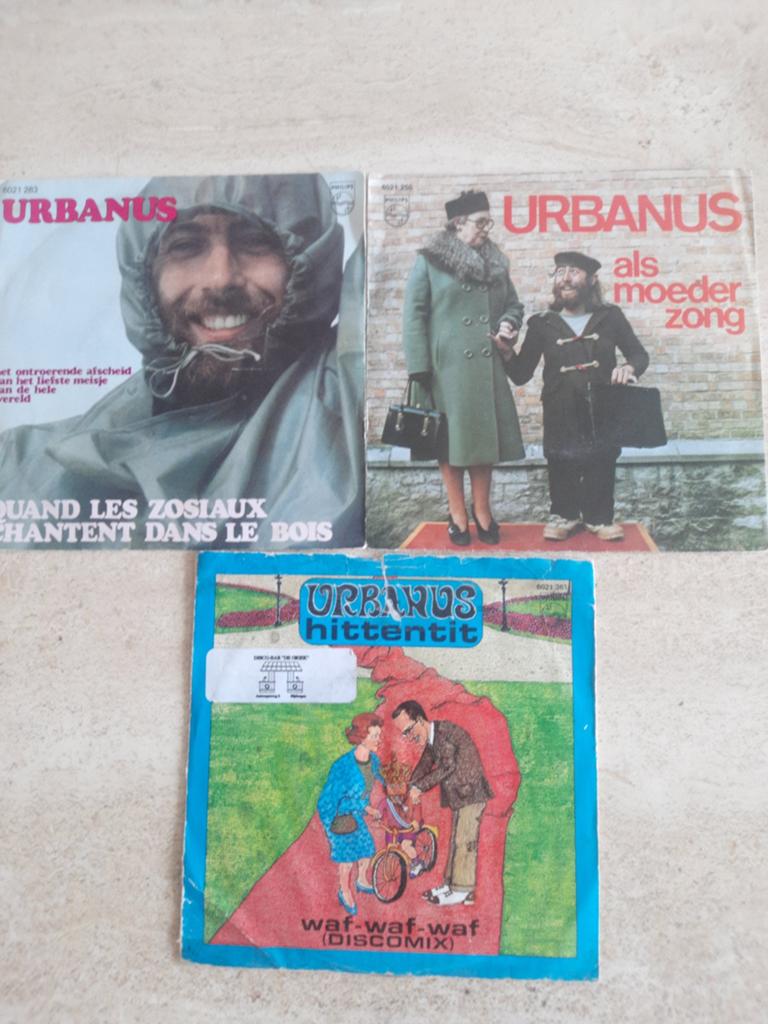3x vinyl singel van Urbanus, Ophalen of Verzenden, Zo goed als nieuw, Overige formaten, Levenslied of Smartlap
