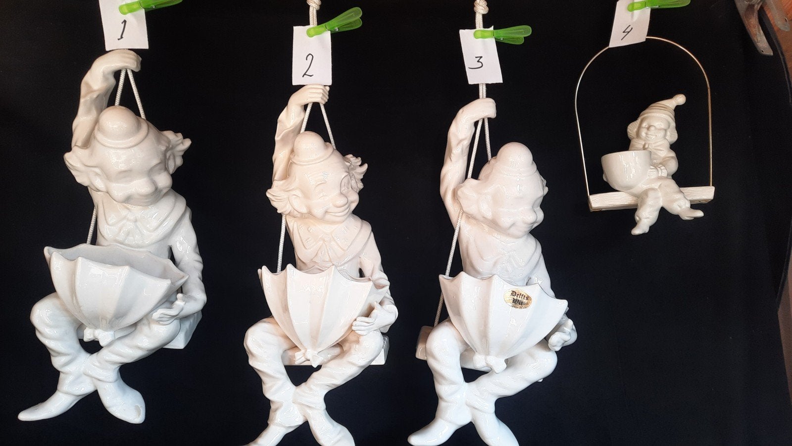 Vintage clowns paraplu als bloem pot,lees beschrijving, Ophalen of Verzenden, Zo goed als nieuw, Wit, Steen/keramiek