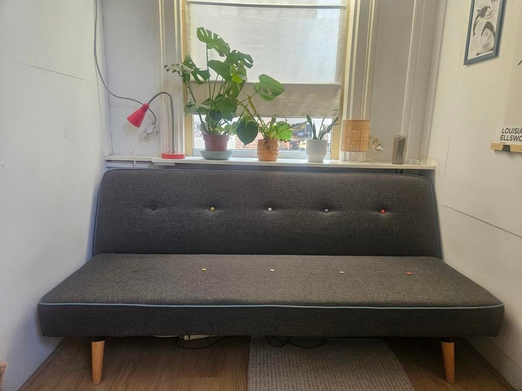 Slaapbank wehkamp, Huis en Inrichting, Ophalen, Eenpersoons, 190 cm of minder, Grijs