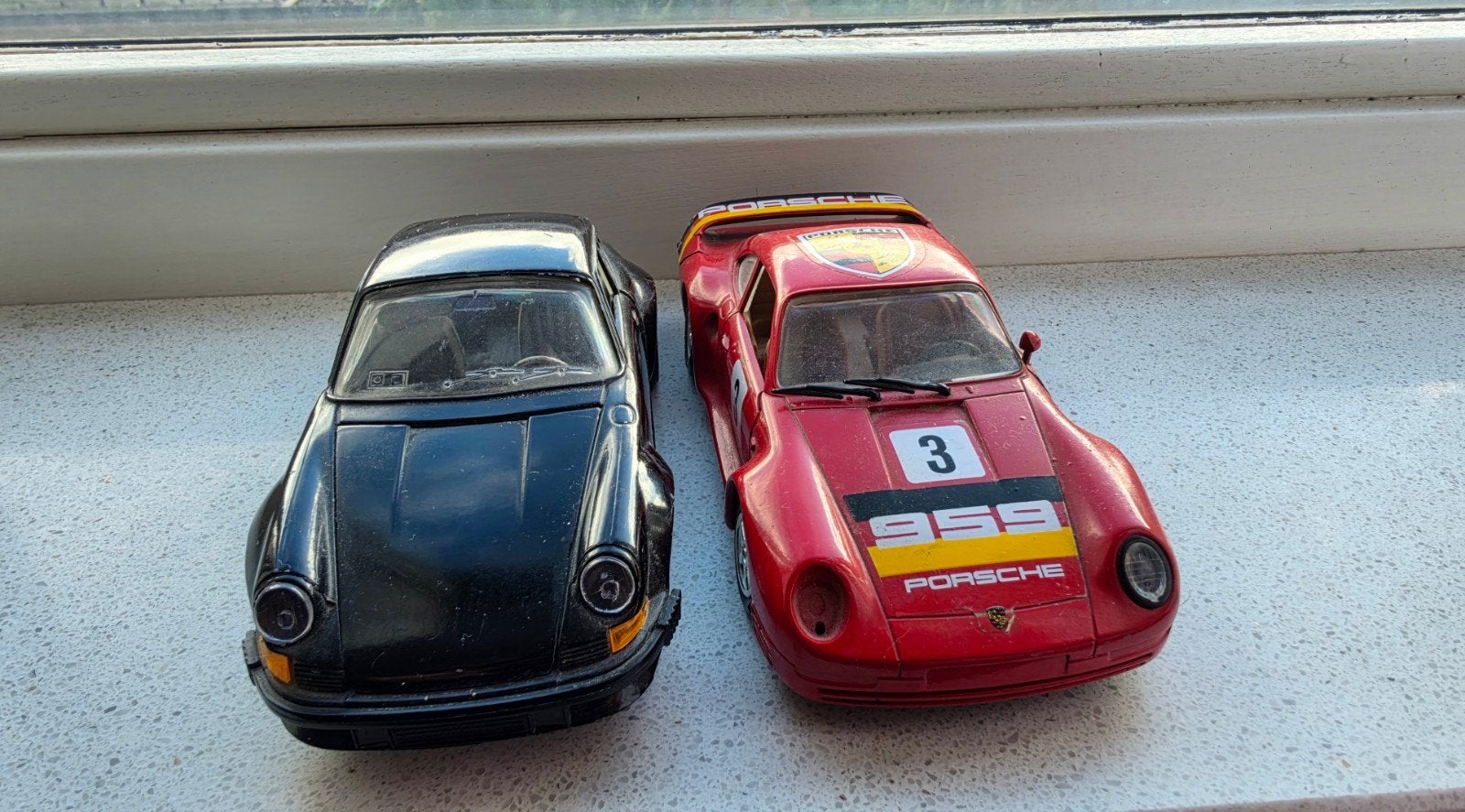 Set van 2 Porsche modelauto's: 911 en 959 (1:24), Ophalen of Verzenden, Gebruikt, Auto, Overige merken