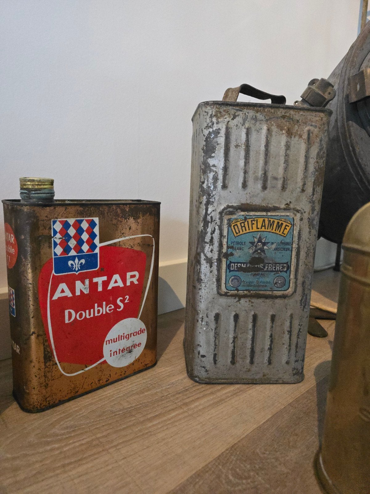 zeldzame antieke Oriflamme blik jerrycan - Desmarais Frères, Ophalen of Verzenden, Gebruikt, Overige