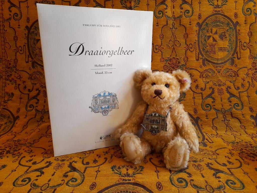 Steiff Holland draaiorgelbeer, 2002 (660689), Verzamelen, Beren en Cherished Teddies, Ophalen of Verzenden, Nieuw, Stoffen beer
