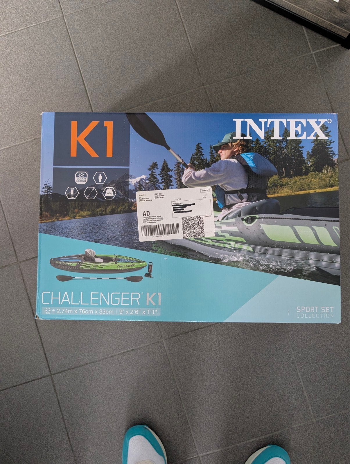 Intex Challenger K1 opblaasbare kajak - Nieuw, Ophalen, Opblaasbaar, Nieuw, 1-persoons