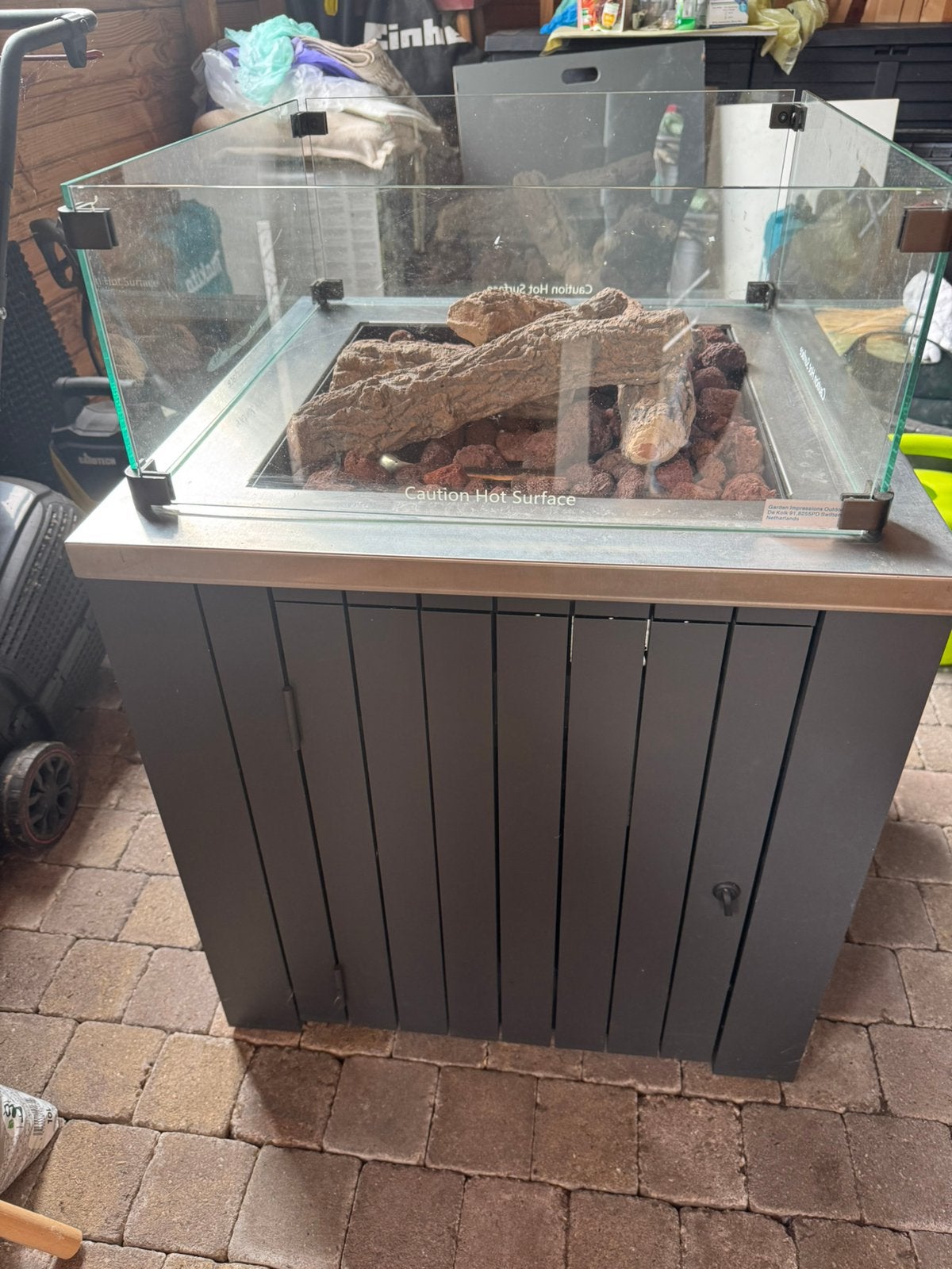 Sfeer haard / vuur tafel op gas, Ophalen, Zo goed als nieuw
