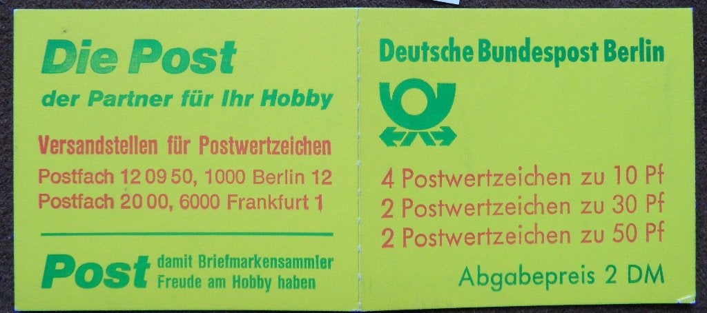 Postzegelboekje Duitsland – Bundespost Berlin  Boekje 11a, Ophalen of Verzenden, BRD, Postfris
