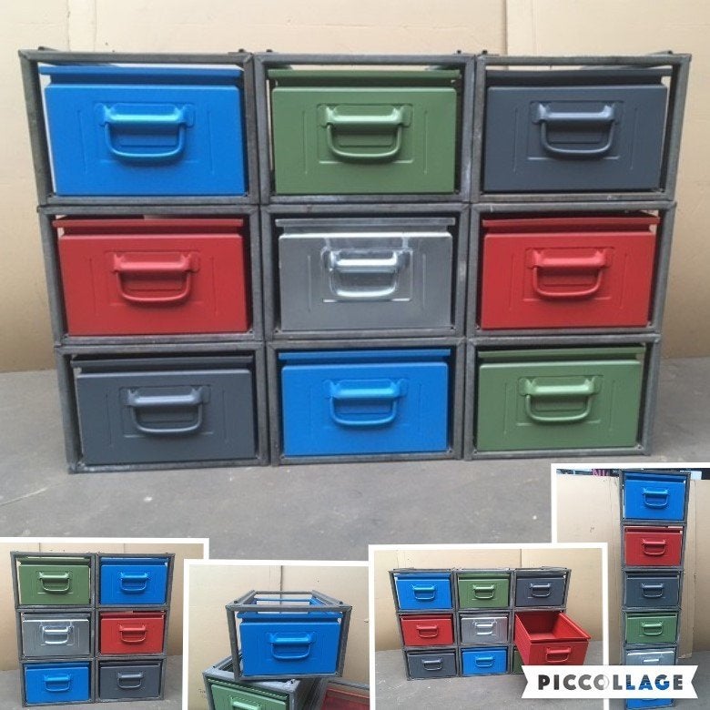 Modulaire Ladekast Dressoir KASTEN Stelling Speelgoedkast, Nieuw, Ophalen of Verzenden, Minder dan 100 cm, Metaal