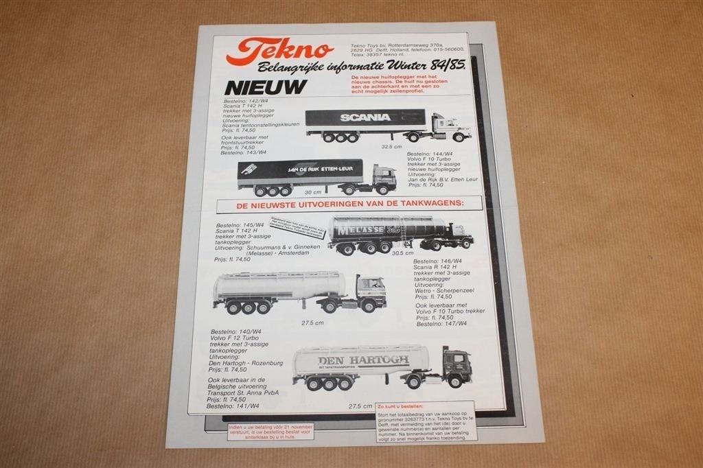 Tekno brochure - Winter 84/85 - Zeldzaam, Antiek en Kunst, Antiek | Speelgoed, Ophalen of Verzenden