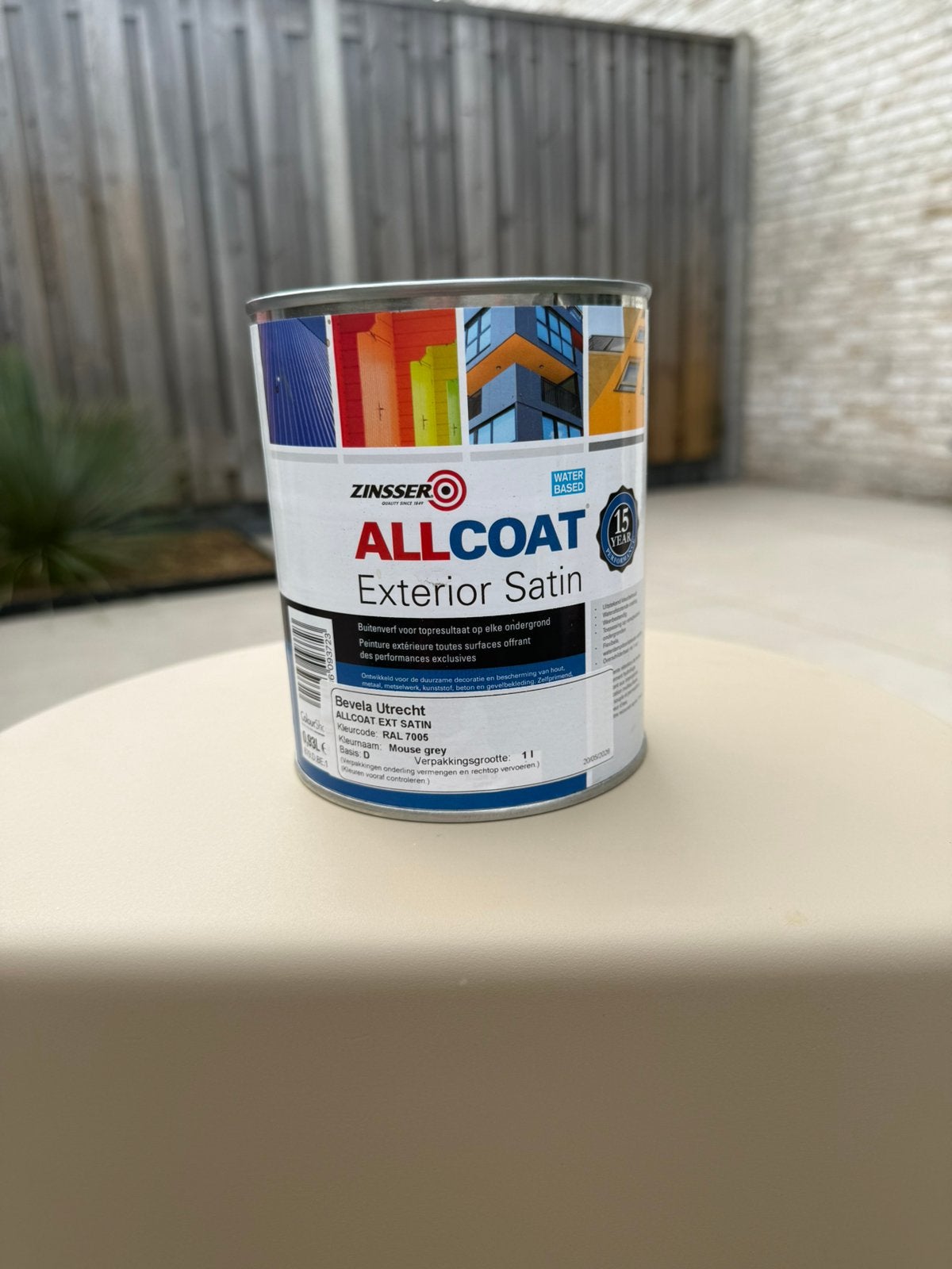 Zinsser Allcoat Exterior Satin, Doe-het-zelf en Verbouw, Verf, Beits en Lak, Ophalen, Nieuw, Verf, Grijs