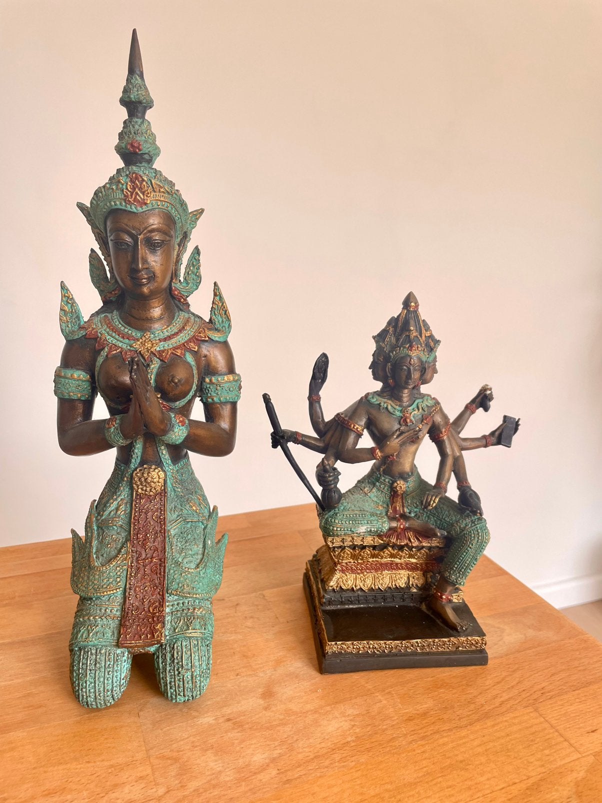 2 Boeddha beelden - Messing - Sfeervolle decoratie, Ophalen of Verzenden, Zo goed als nieuw