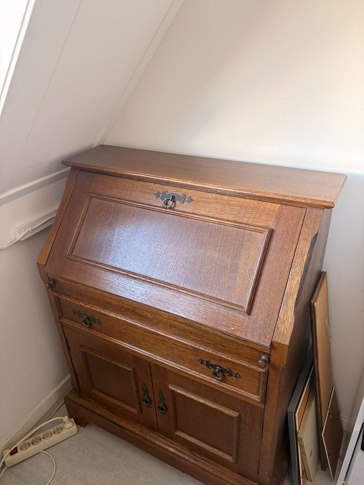 Massief eiken secretaire, Ophalen, Gebruikt