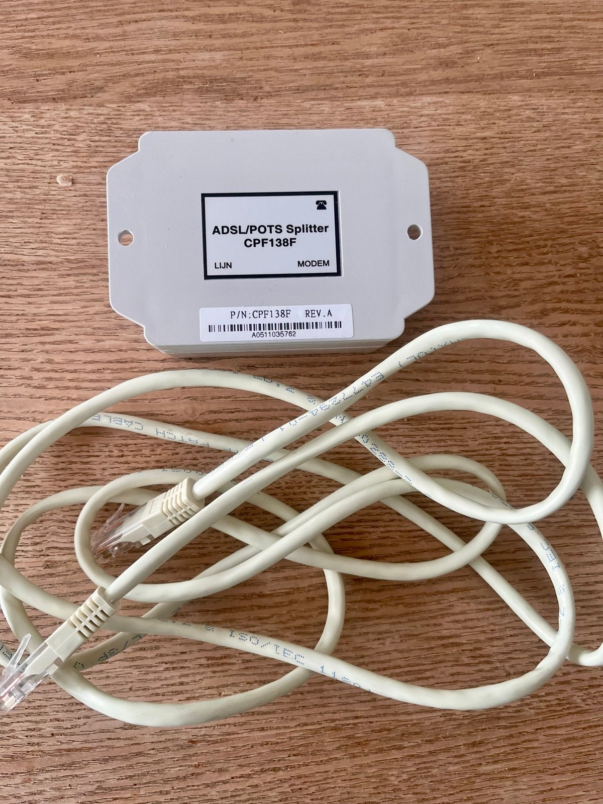 ADSL/POTS Splitter CPF138F - Nieuwstaat, Telecommunicatie, ISDN en ADSL, Ophalen of Verzenden, Zo goed als nieuw, Splitter