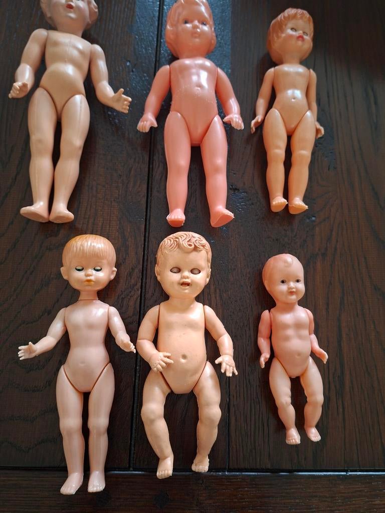 6 Oude popjes, Ophalen of Verzenden, Gebruikt, Pop