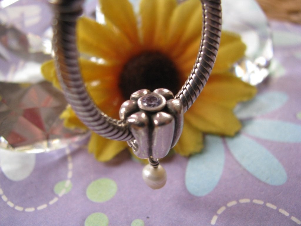 Pandora bedel 790208LCZ = DANGLE + PAREL zoetwater & ZIRK, Pandora, Ophalen of Verzenden, Zo goed als nieuw, 1 bedel
