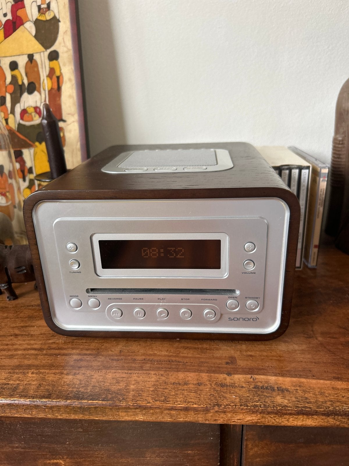 Retro Sonoro Cube design radio + CD-speler en wekkerfunctie, Verzenden, Gebruikt, Radio, Met cd-speler