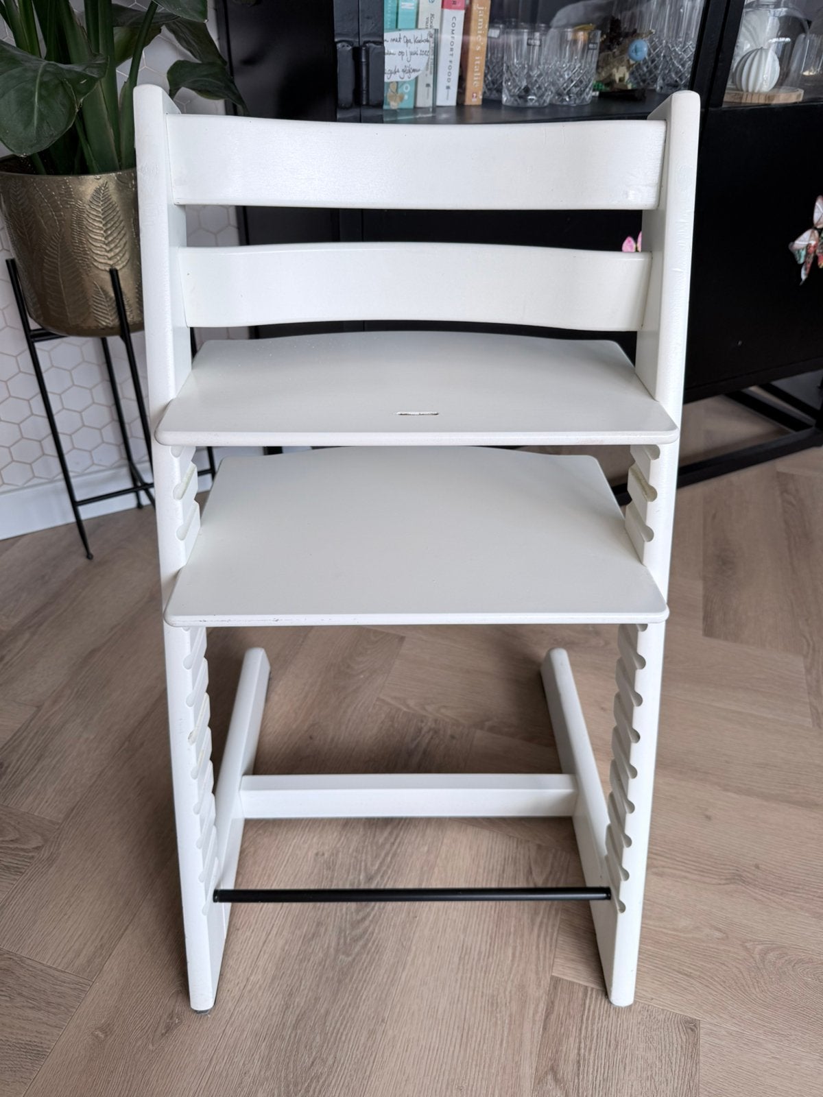 Stokke Tripp Trapp wit white eventueel met Tray & gliders, Ophalen, Meegroeistoel
