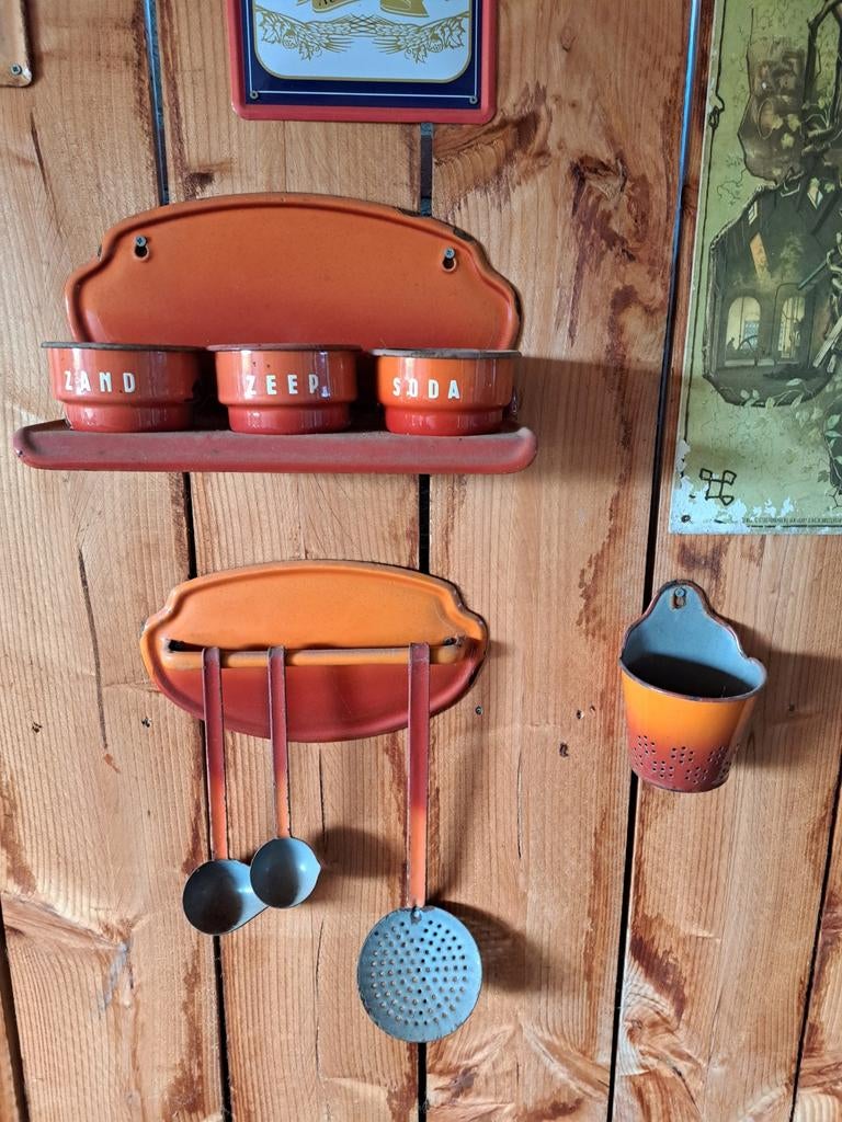 Emaille keukengerei set, Antiek en Kunst, Antiek | Emaille, Ophalen