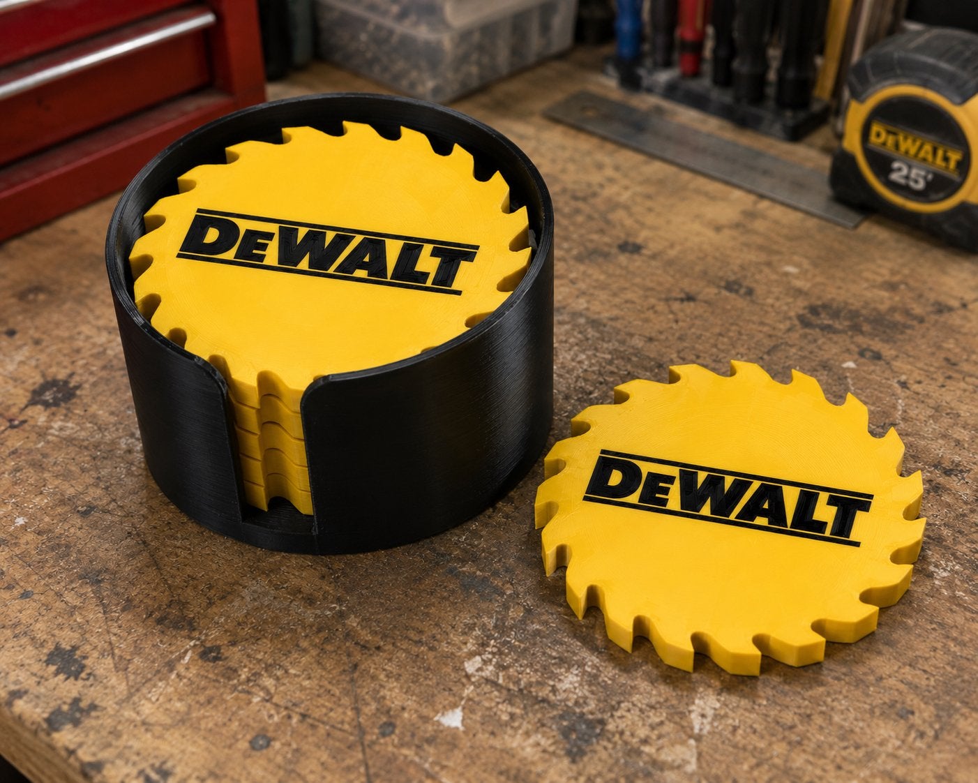 DeWalt Onderzetters - Zaagblad Design