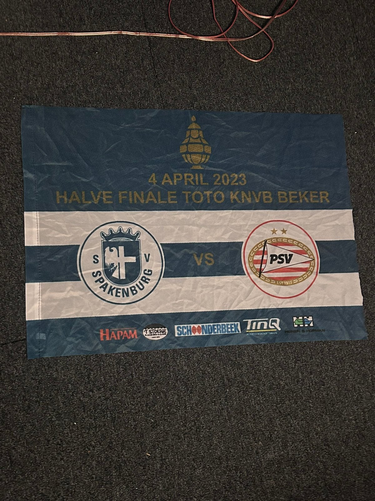 Vlag spakenburg-psv beker halve finale, Verzamelen, Sportartikelen en Voetbal, Ophalen of Verzenden, Zo goed als nieuw, PSV, Overige typen