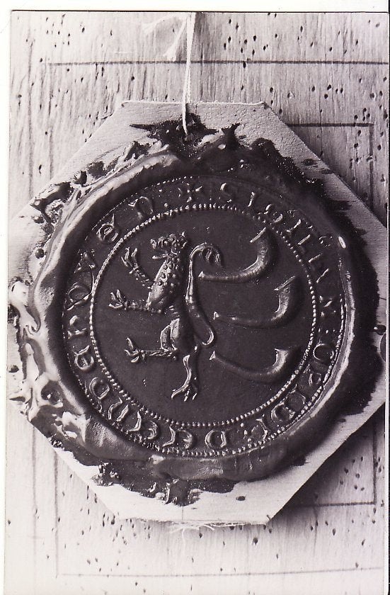 Lakzegel van Johan Sickinghe 1630 v. Warffumborg te Warffum., Verzamelen, Ophalen, 1940 tot 1960, Ongelopen, Noord-Holland