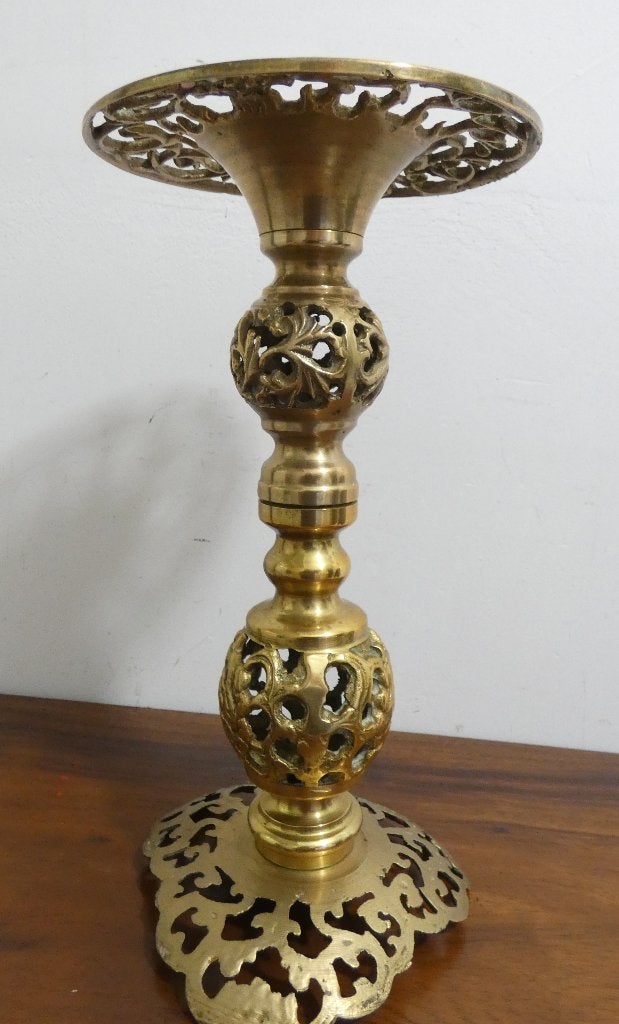 Goudkleurige kandelaar India?? [1457], Ophalen of Verzenden, Koper of Brons