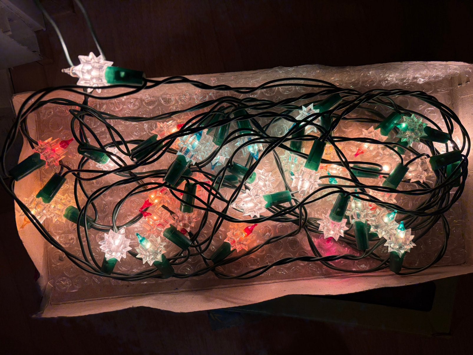 Oude Vintage / antieke gekleurde kerstverlichting, Diversen, Verzenden