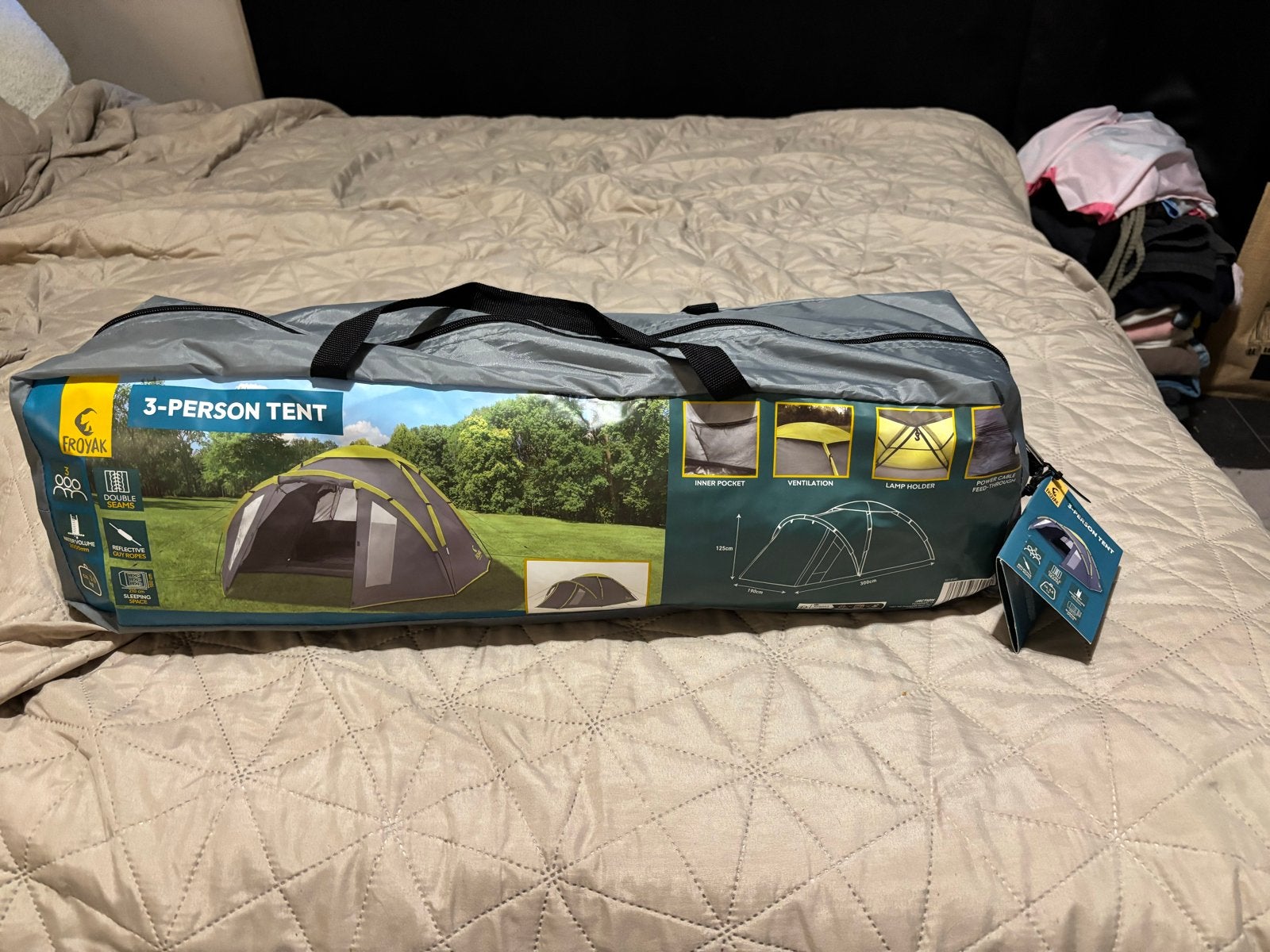 Froyak 3-persoons tent - Nieuw in verpakking, Ophalen of Verzenden, Nieuw, Tot en met 3
