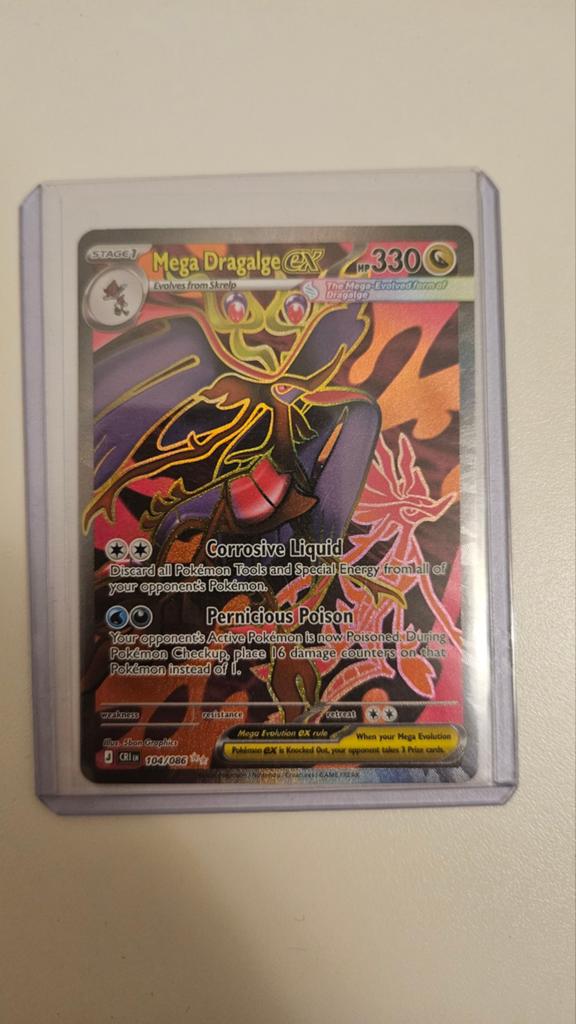 Mega Dragalge EX 104/086 Pokemon Kaart, Ophalen, Nieuw, Losse kaart, Foil