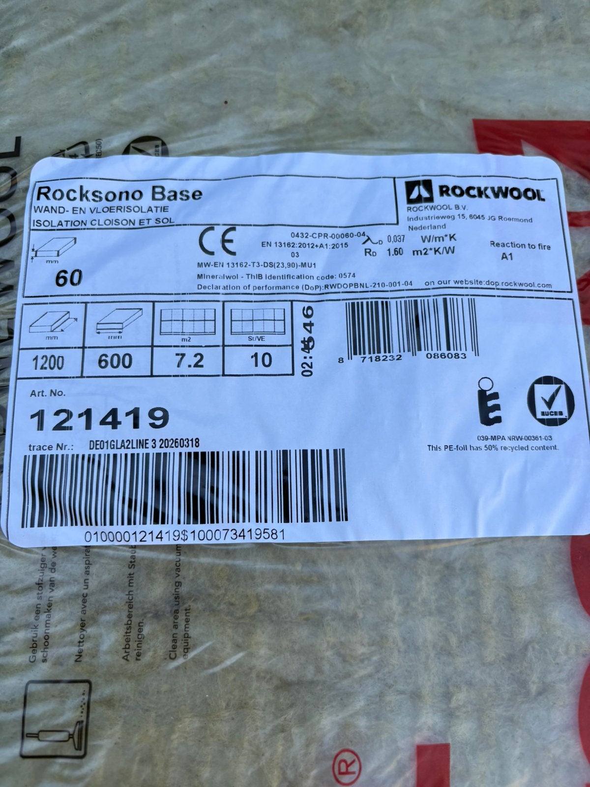 Te koop isolatie 2 pakken, Ophalen of Verzenden, Nieuw, 12 cm of meer, 15 m² of meer