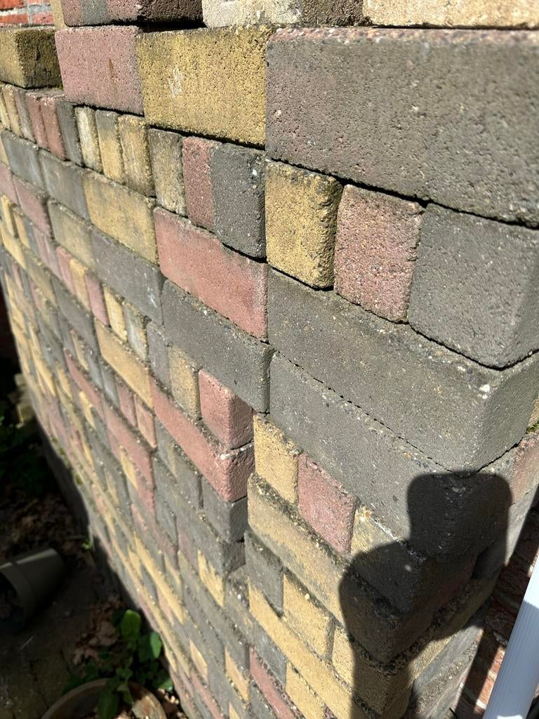 350 Gebruikte betonnen terrastegels/klinkers, Tuin en Terras, Ophalen, Gebruikt, Beton, Klinkers