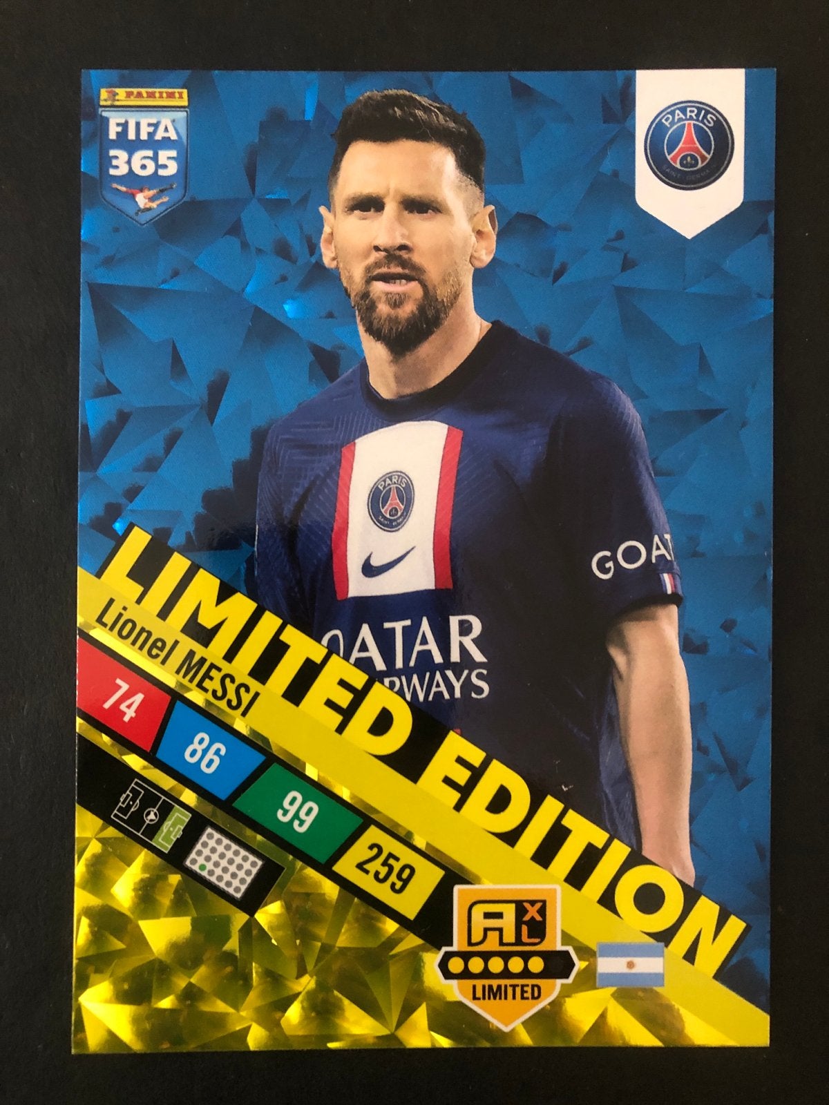 Panini FIFA 365 Adrenalyn XL 2023 Limited Edition Messi, Ophalen of Verzenden, Zo goed als nieuw, Buitenlandse clubs, Spelerskaart