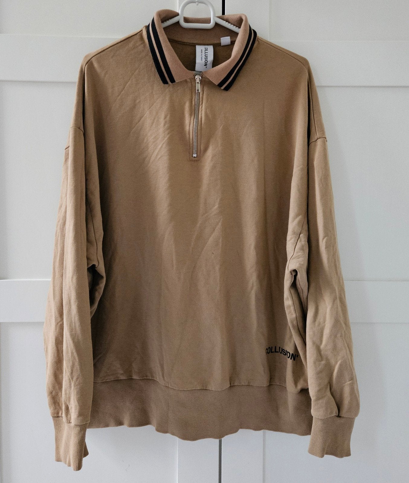 COLLUSION trui met rits en kraag - Maat L, Kleding | Dames, COLLUSION, Ophalen of Verzenden, Beige