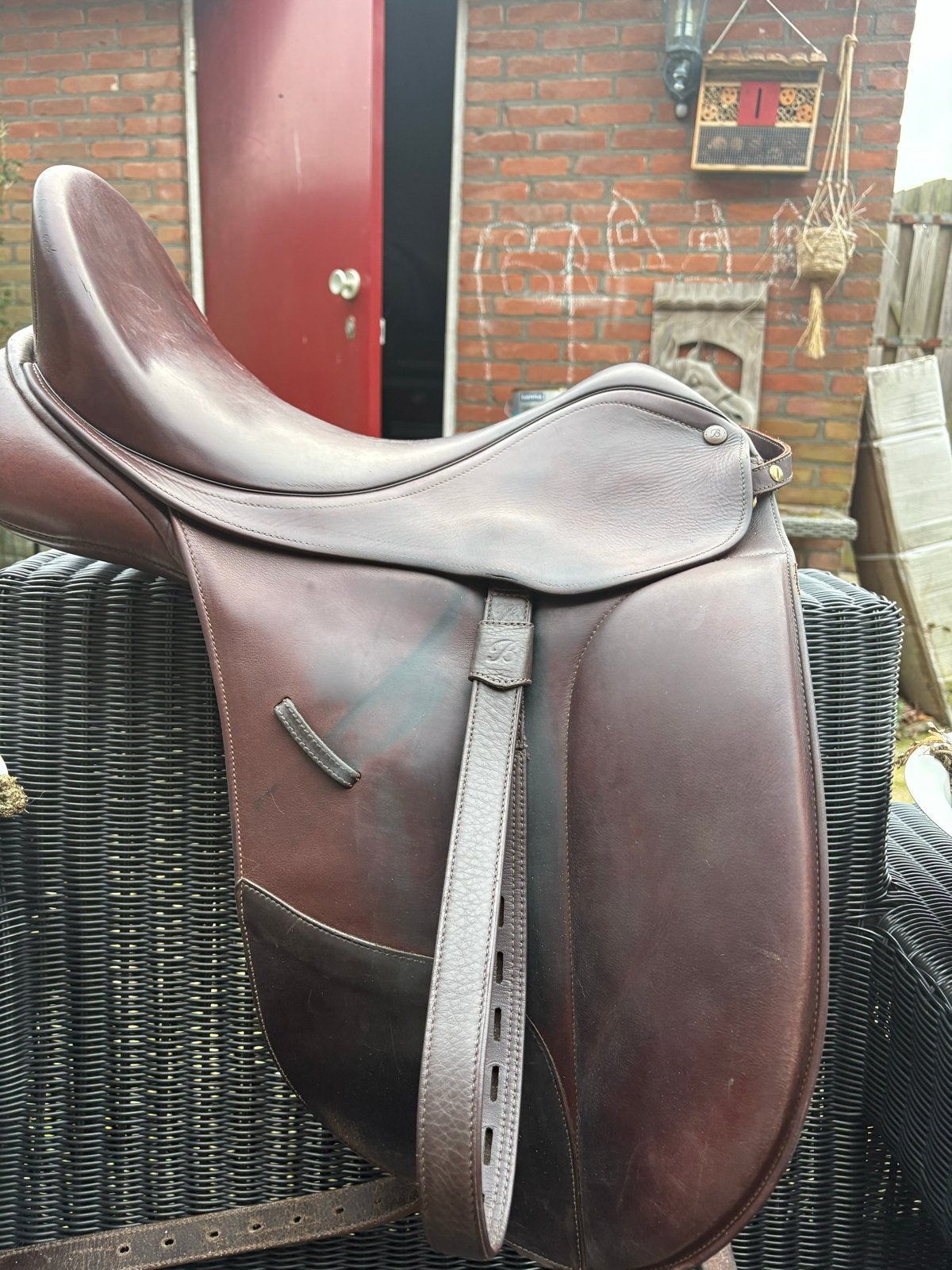 Bates bruin dressuurzadel 17,5 inch, Ophalen of Verzenden, Zo goed als nieuw, Dressuur