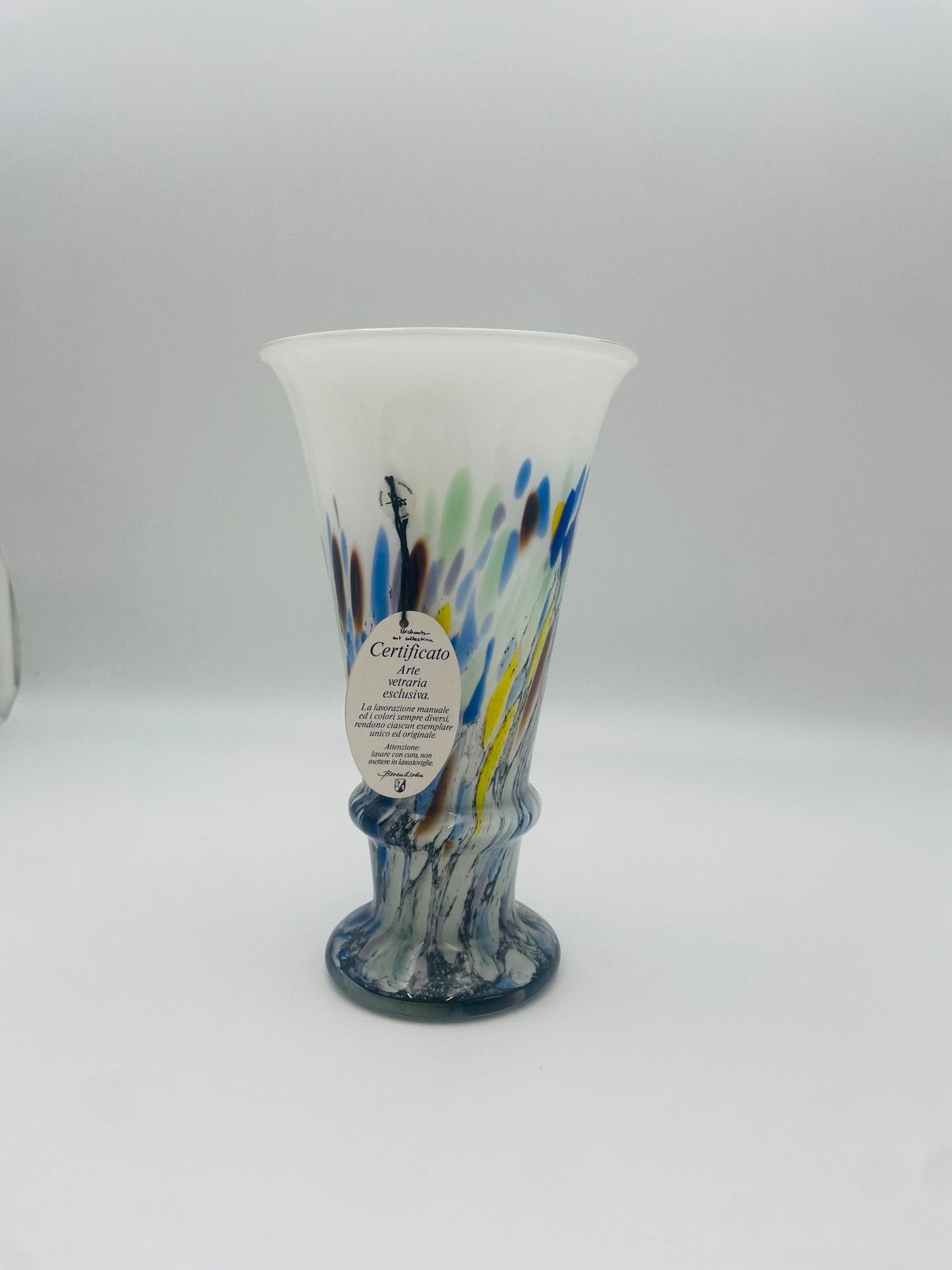Murano Opaline Vaas - Handgemaakt Glas met Certificaat, Ophalen of Verzenden