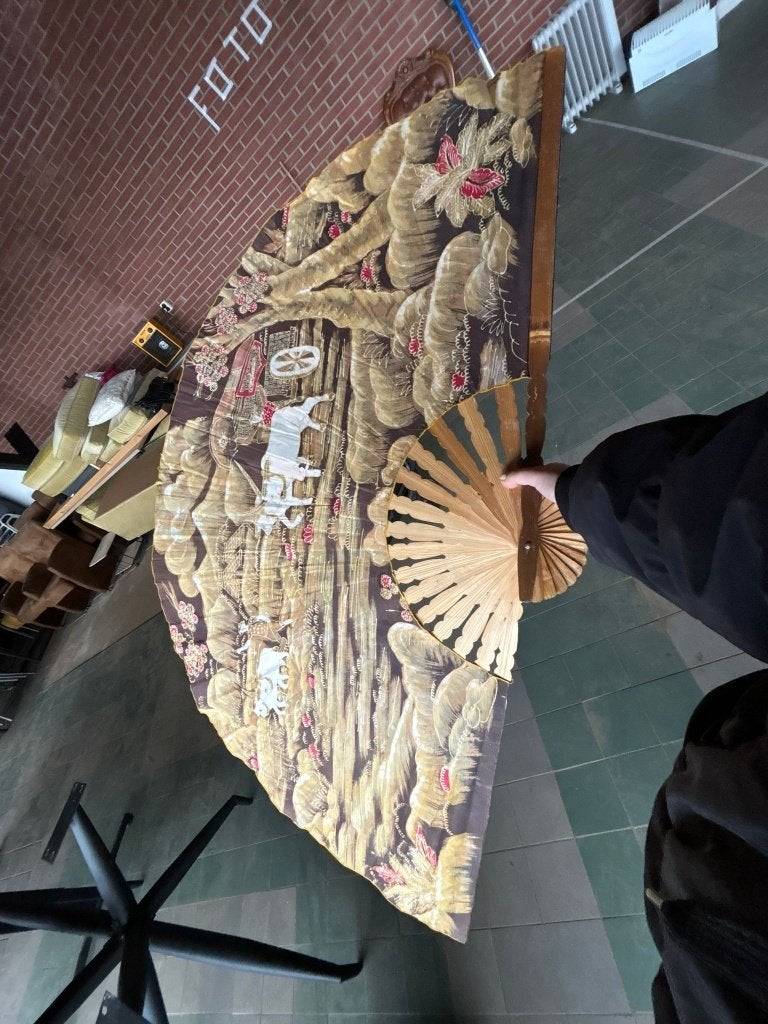 GROTE ORIËNTAALSE WANDWAAIER XL CS26743, Huis en Inrichting, Gebruikt, 76 cm, Meerkleurig, Papier/karton