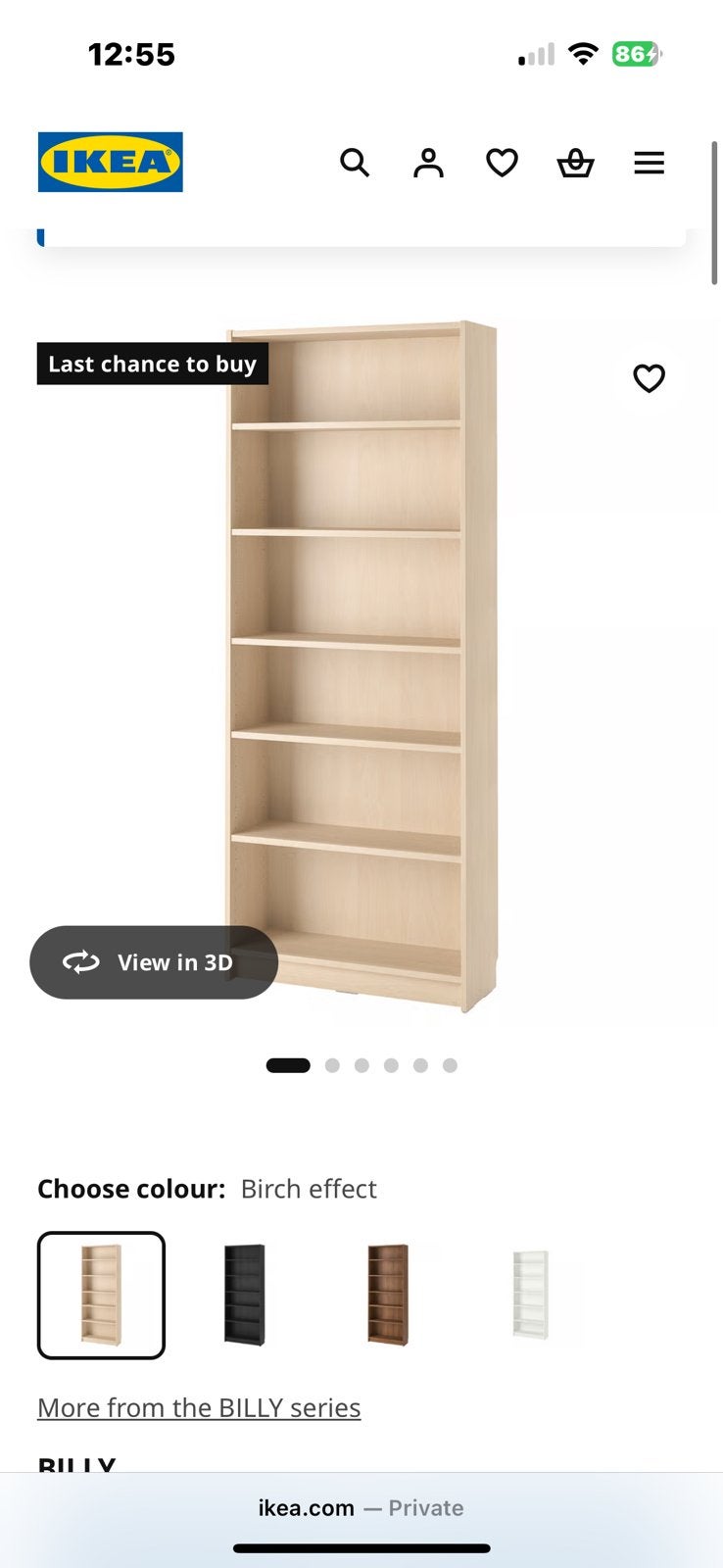 IKEA BILLY Boekenkast - Berken effect, Ophalen, Met plank(en), Gebruikt, 200 cm of meer