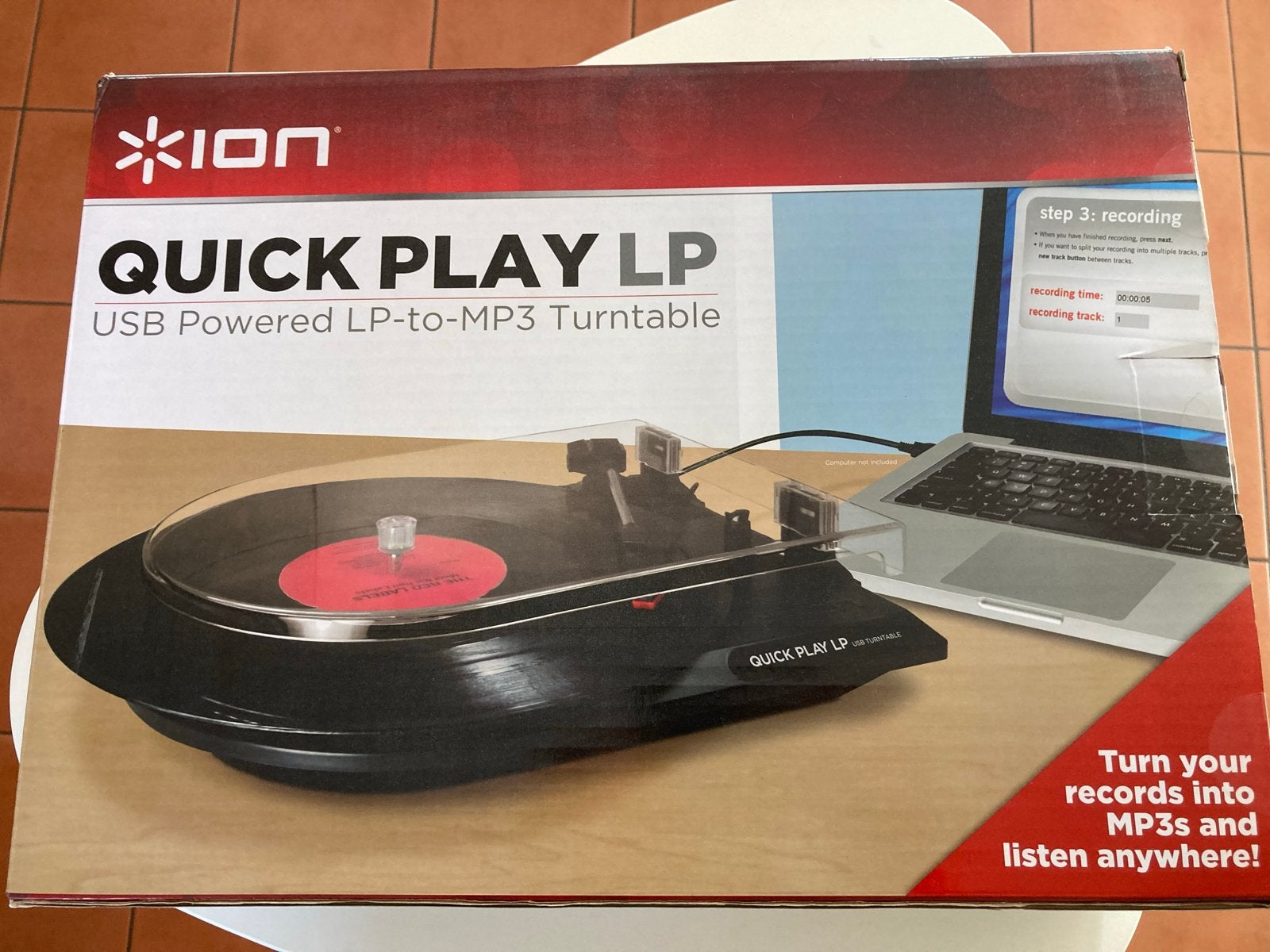 ION Quick Play LP USB Platenspeler - Nieuw in doos, Overige merken, Nieuw, Ophalen of Verzenden, USB-aansluiting