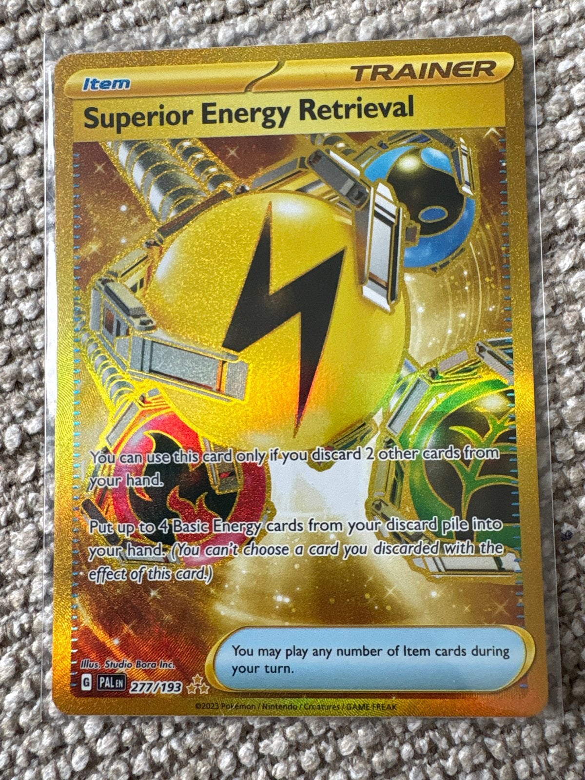 Superior Energy Retrieval 277 PAL Gouden Kaart, Ophalen of Verzenden, Zo goed als nieuw, Losse kaart, Foil