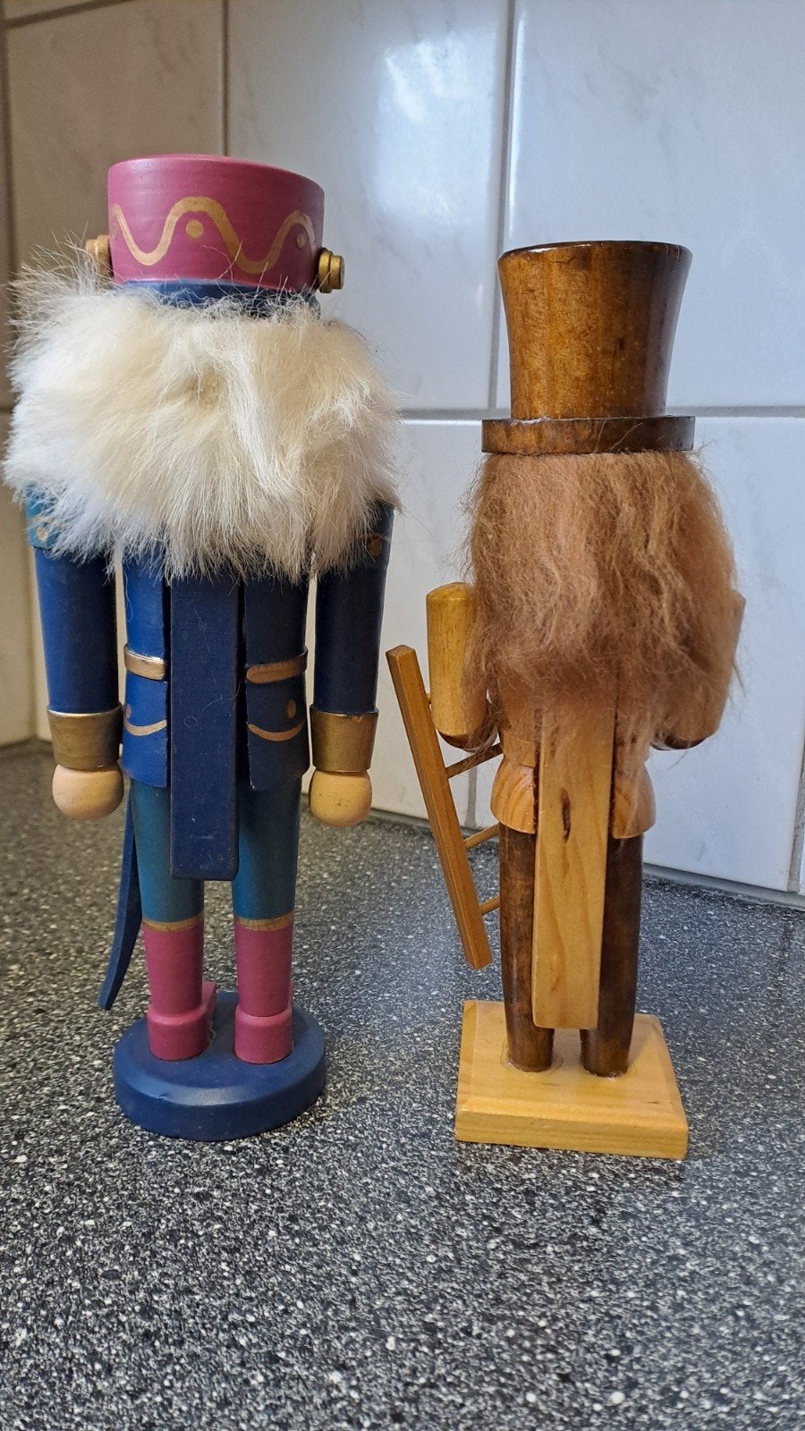 Notenkraker beeldjes - Set van 2 houten decoraties, Onbekend, Ophalen of Verzenden, Zo goed als nieuw, Onbekend
