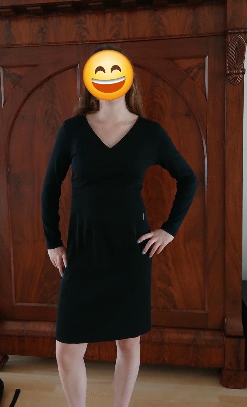 zwarte jurk van Marccain maat 42/44, Kleding | Dames, Zwart, Maat 42/44 (L), Ophalen of Verzenden, Gedragen