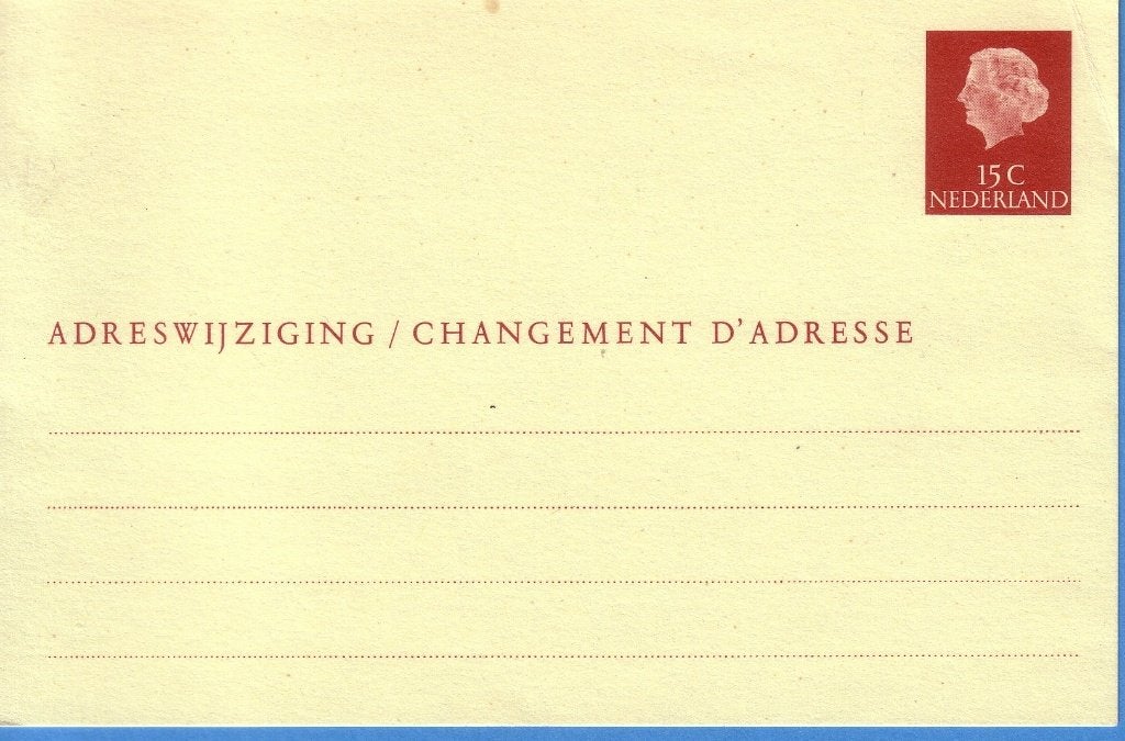 Postwaardestuk - Adreswijziging. Geuzendam 38. **, Ophalen of Verzenden, Overige typen