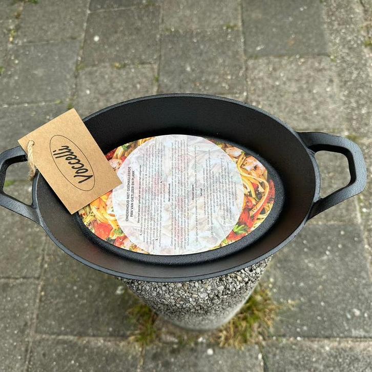 Voccelli Gietijzeren Ovenschaal - 22cm Ovaal, Ophalen of Verzenden, Nieuw, Gietijzer, Overige typen