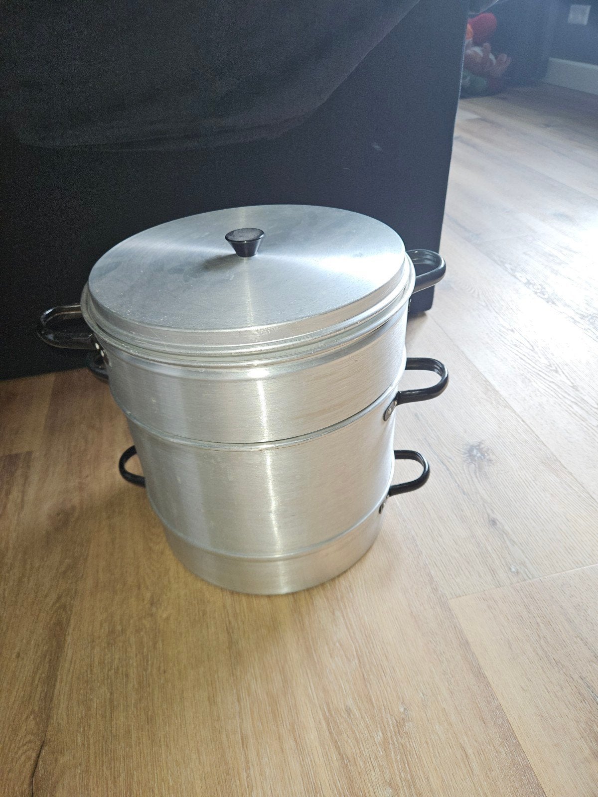 Grote aluminium stoompan/sapketel met deksel - Gebruikt, Gebruikt, Met deksel, Aluminium, Ophalen of Verzenden