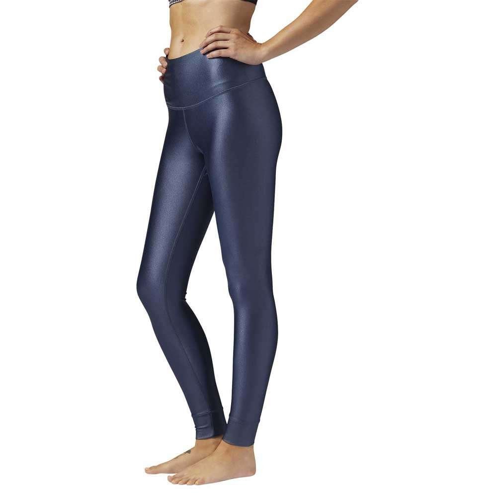 Reebok High Rise Metallic Legging, Blauw, maat M, Maat 38/40 (M), Verzenden, Blauw, Fitness of Aerobics