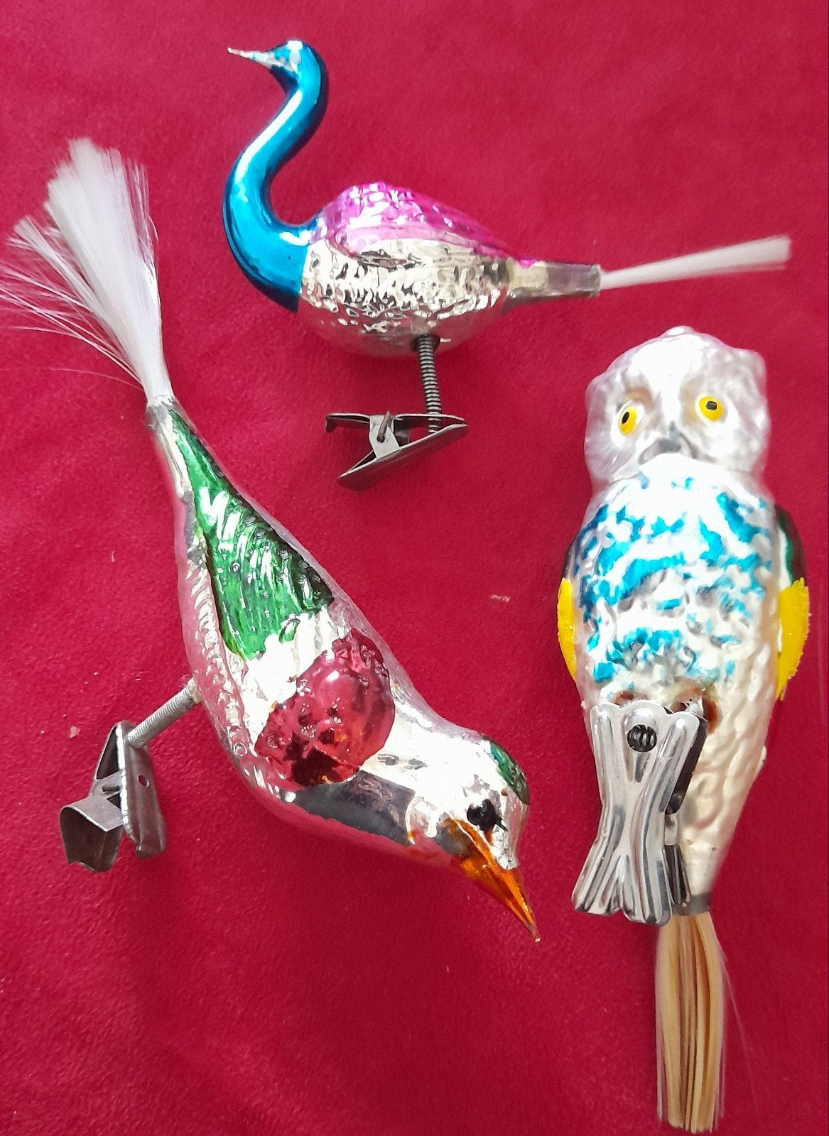 Oude kerstballen vogel -vogeltjes, Diversen, Ophalen of Verzenden, Gebruikt