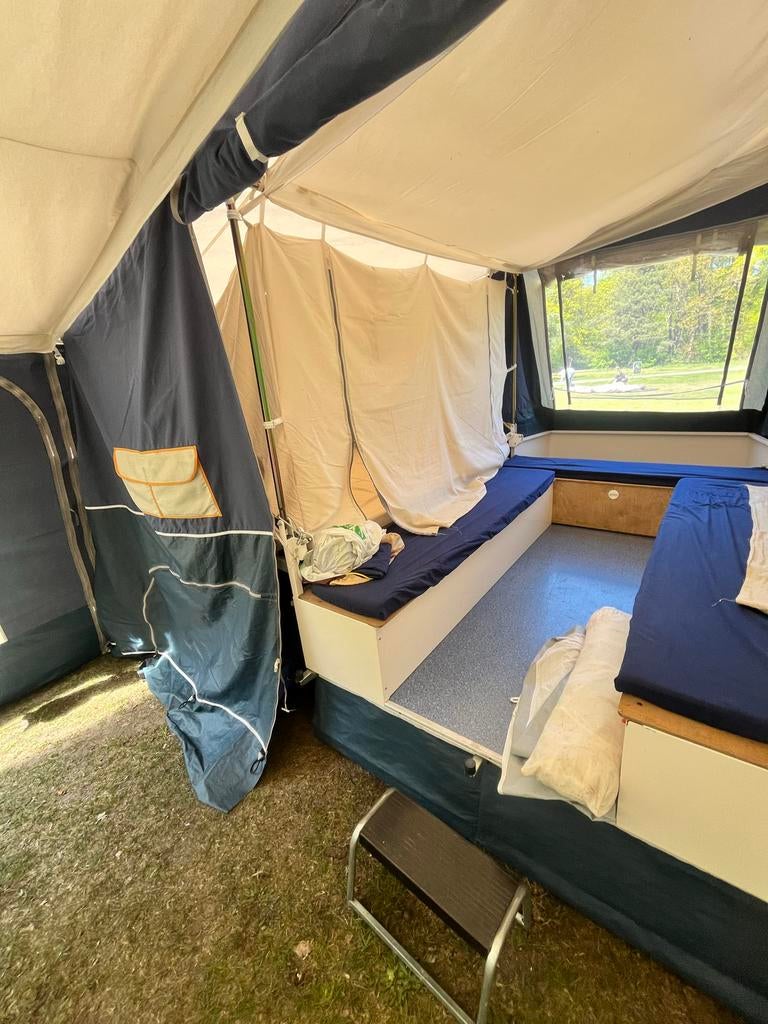 Ruime Gerjak Tago vouwwagen - Ideaal voor gezinnen!, Caravans en Kamperen, Blauw, Aanwezig, Meer dan 6, Ophalen