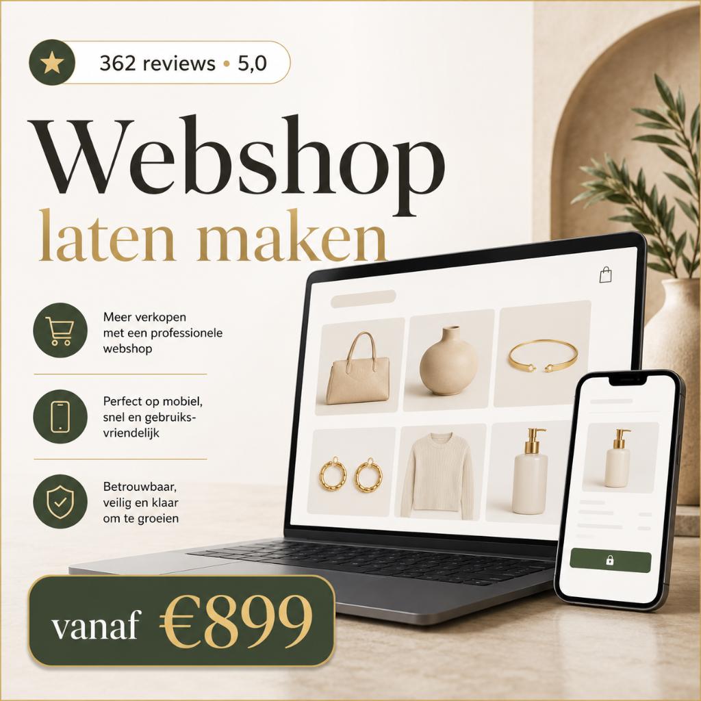 Webshop laten maken voor kleine ondernemers | Vanaf €499, Diensten en Vakmensen, Webdesigners en Hosting, Website Bouw